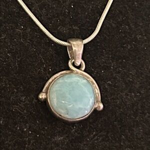 Larimar 925 pendant On 925 SS chain
